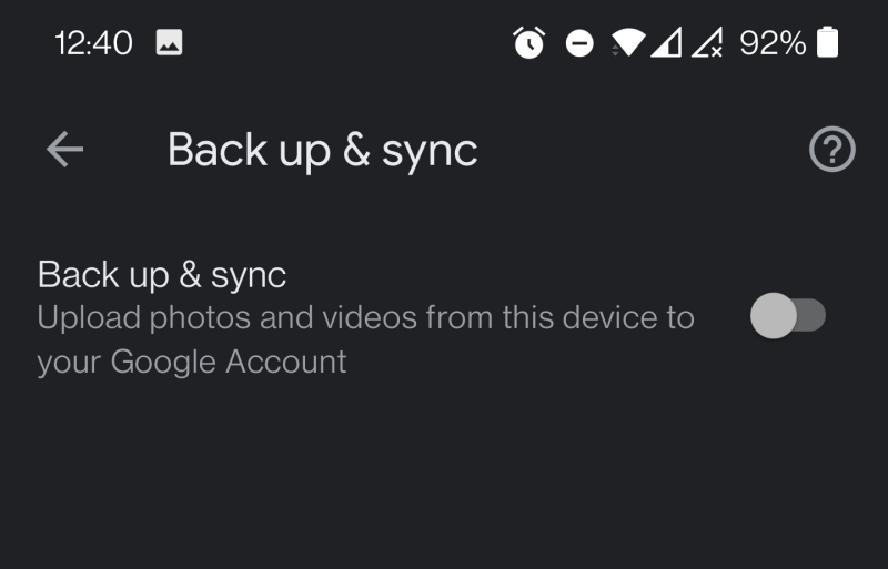 Backup Off
